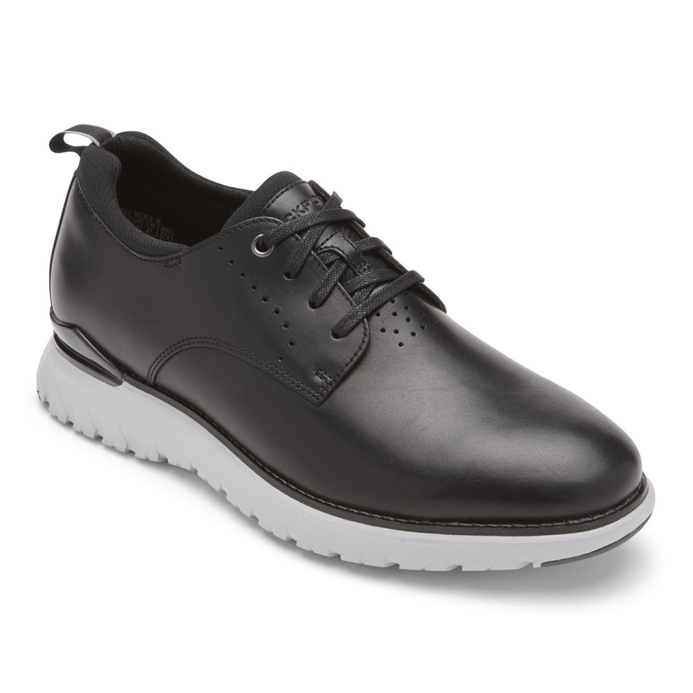 Oxfords Rockport Homem Pretas - Total Motion Sport Plain Toe - 78963DMFQ